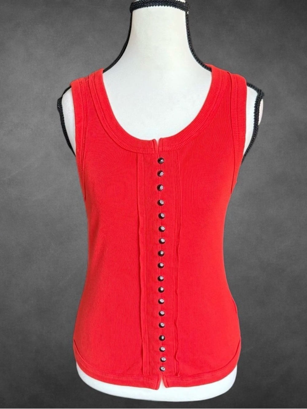 Idyllwind Red Ribbed Tank Top Western Fitted‎ - Size XS